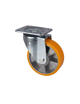 ROULETTE PIVOTANTE POLYURÉTHANE JANTE ALUMINIUM DIAMÈTRE 160 MM CHARGE 500KG - S76AR 160