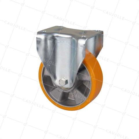 ROULETTE FIXE POLYURÉTHANE JANTE ALUMINIUM DIAMÈTRE 160 MM CHARGE 500KG - S77AR 160 • Caujolle
