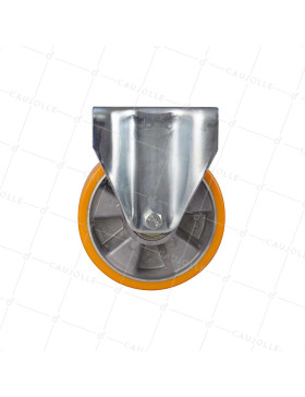ROULETTE FIXE POLYURÉTHANE JANTE ALUMINIUM DIAMÈTRE 160 MM CHARGE 500KG - S77AR 160