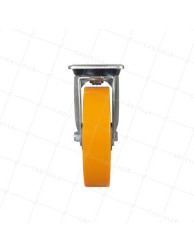 POLYURETHANE SWIVEL CASTOR ALUMINUM RIM DIAMETER 200 MM LOAD 500KG - S76AR 200