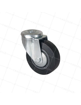 ROULETTE DE MANUTENTION CLASSIQUE DIAMETRE 125 MM CHARGE 125 KG A OEIL DE 12 MM - S06C 125R • Caujolle