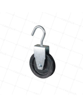 HOOK PULLEY DIAMETER 70 MM LOAD 60KG FOR 9 MM CABLE - PC70B • Caujolle
