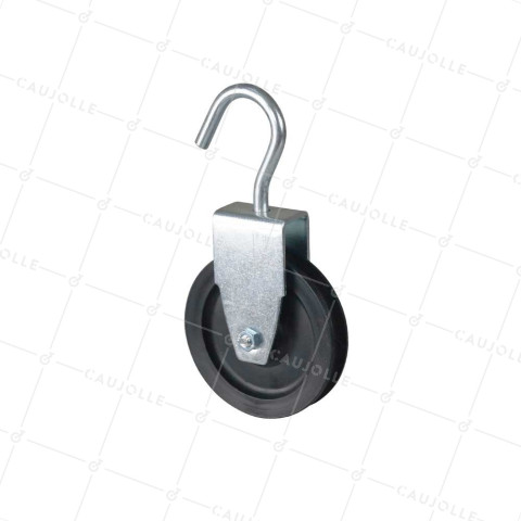POULIE À CROCHET DIAMÈTRE 70 MM CHARGE 60KG POUR CABLE DE 8 MM - PC70B • Caujolle