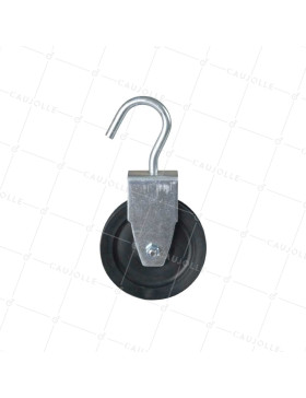 POULIE À CROCHET DIAMÈTRE 70 MM CHARGE 60KG POUR CABLE DE 8 MM - PC70B
