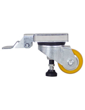 ROULETTE D'IMMOBILISATION A PEDALE FIXE CHARGE 200 KG DIAMETRE 75 MM - SUPER STOP 75 PU