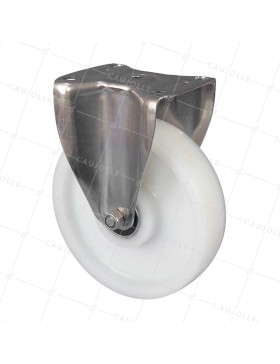 ROULETTE FIXE EN INOX 304 DIAMETRE 200 MM CHARGE 1000 KG - INOX FIXE RENF 200 • Caujolle