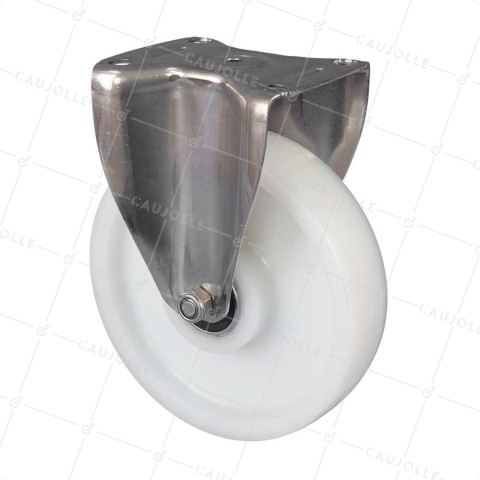 Castor STAINLESS STEEL FIXED 304 DIAMETER 200 MM LOAD 1000 KG - STAINLESS STEEL FIXED RENF 200 • Caujolle