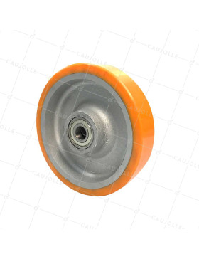 ROUE INDUSTRIELLE EN FONTE ET POLYURÉTHANE DIAMÈTRE 250MM LARGEUR 50MM CHARGE 1200KG AXE 25 MM - SFPU 250/50 • Caujolle