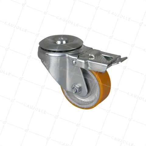 ROULETTE DE CRIC DE VOITURE DIAMÈTRE 80 MM A FREIN CHARGE 225 KG - S74 O 80 SFPU AF • Caujolle