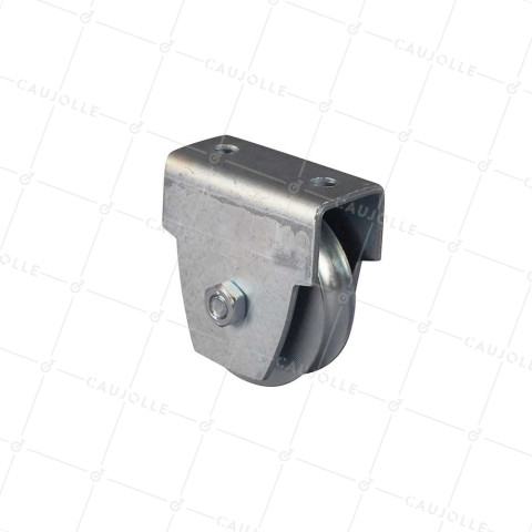 ROUE DE PORTAIL AVEC SUPPORT À VISSER OU SOUDER DIAMÈTRE 80 MM POUR RAIL ROND DE 16 MM CHARGE 300 KG - MTSP GR 80 A • Caujolle