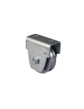 ROUE DE PORTAIL AVEC SUPPORT À VISSER OU SOUDER DIAMÈTRE 80 MM POUR RAIL ROND DE 16 MM CHARGE 300 KG - MTSP GR 80 A