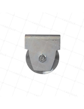 ROUE DE PORTAIL AVEC SUPPORT À VISSER OU SOUDER DIAMÈTRE 80 MM POUR RAIL ROND DE 16 MM CHARGE 300 KG - MTSP GR 80 A