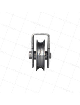 ROUE DE PORTAIL AVEC SUPPORT À VISSER OU SOUDER DIAMÈTRE 80 MM POUR RAIL ROND DE 16 MM CHARGE 300 KG - MTSP GR 80 A