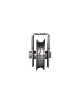ROUE DE PORTAIL AVEC SUPPORT À VISSER OU SOUDER DIAMÈTRE 80 MM POUR RAIL ROND DE 16 MM CHARGE 300 KG - MTSP GR 80 A