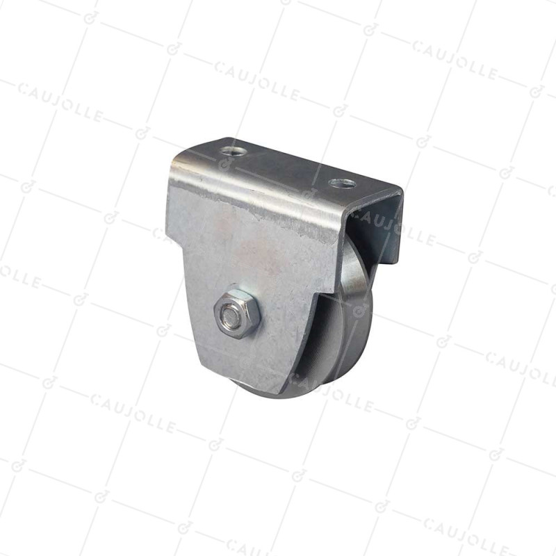 ROUE DE PORTAIL AVEC SUPPORT À VISSER OU SOUDER DIAMÈTRE 80 MM POUR RAIL TRIANGULAIRE CHARGE 300 KG - MTSP GV 80 A