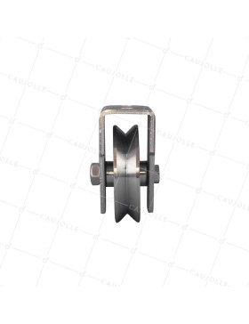 Wheel GATE WITH MOUNTING SUPPORT TO SCREW OR WELD DIAMETER 80 MM FOR TRIANGULAR RAIL LOAD 300 KG - MTSP GV 80 A