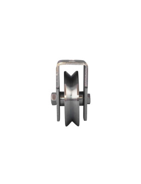 ROUE DE PORTAIL AVEC SUPPORT À VISSER OU SOUDER DIAMÈTRE 80 MM POUR RAIL TRIANGULAIRE CHARGE 300 KG - MTSP GV 80 A