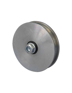 ROUE DE PORTAIL LARGE À GORGE CARRÉE DIAMÈTRE 160 MM POUR RAIL CARRÉ DE 20 MM CHARGE 1.6T AXE 16 MM - GAGC160L