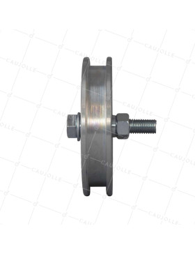 WIDE GATE WHEEL WITH SQUARE GROOVE DIAMETER 160 MM FOR SQUARE RAIL OF 20 MM LOAD 1.6T AXLE 16 MM - GAGC160L
