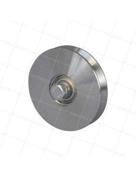 ROUE DE PORTAIL ÉTROITE DIAMÈTRE 120 MM POUR RAIL TRIANGULAIRE UNIVERSEL CHARGE 400 KG AXE 14 MM - GAGV120E • Caujolle