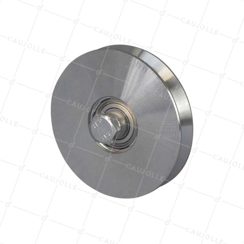 ROUE DE PORTAIL ÉTROITE DIAMÈTRE 120 MM POUR RAIL TRIANGULAIRE UNIVERSEL CHARGE 400 KG AXE 14 MM - GAGV120E • Caujolle