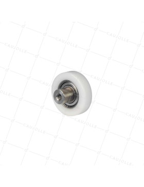 ROUE DE GUIDAGE LINÉAIRE EN POM DIAMÈTRE 42 MM AVEC AXE TARAUDÉ M6 INOX 304 • Caujolle