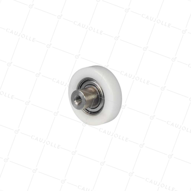 LINEAR GUIDE WHEEL IN POM DIAMETER 42 MM WITH THREADED AXLE M6 STAINLESS STEEL 304