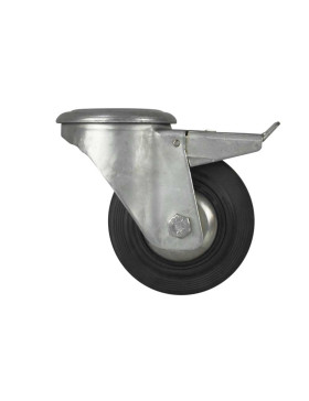 Castor INDUSTRIAL WITH EYE RUBBER BRAKE DIAMETER 125 MM LOAD 200 KG - S74.O 125C AF