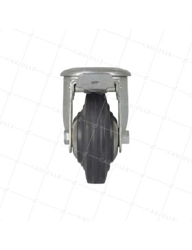 Castor INDUSTRIAL WITH EYE RUBBER BRAKE DIAMETER 125 MM LOAD 200 KG - S74.O 125C AF