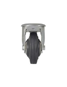 ROULETTE INDUSTRIELLE À OEIL À FREIN CAOUTCHOUC DIAMETRE 125 MM CHARGE 200 KG - S74.O 125C AF