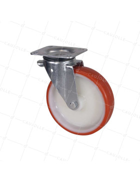 Castor OF NYLON/POLYURETHANE HANDLING DIAMETER 200MM LOAD 400 KG - S74NP 200 • Caujolle