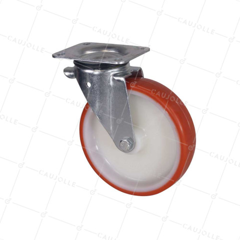 Castor OF NYLON/POLYURETHANE HANDLING DIAMETER 200MM LOAD 400 KG - S74NP 200 • Caujolle