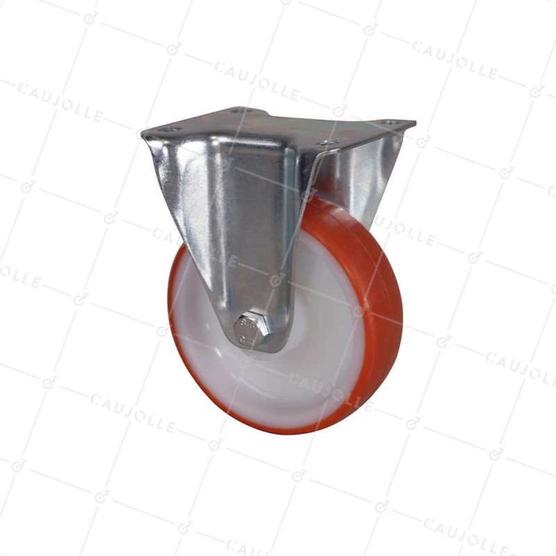 ROULETTE FIXE DE MANUTENTION EN NYLON/POLYURÉTHANE DIAMÈTRE 150 MM CHARGE 300 KG - S75NP 150
