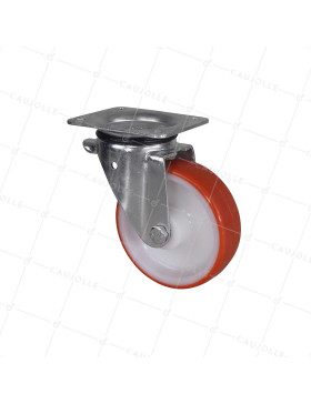 Castor OF NYLON/POLYURETHANE HANDLING DIAMETER 150 MM LOAD 300 KG - S74NP 150 • Caujolle
