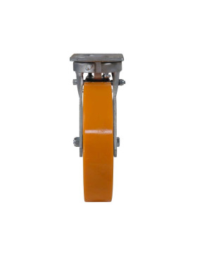 Castor SWIVEL WITH BRAKE REINFORCED POLYURETHANE WHEEL CAST IRON DIAMETER 250 MM LOAD 1400KG - S80 250P AF