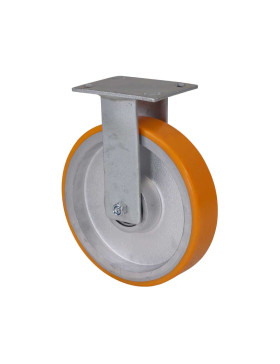 Castor FIXED REINFORCED POLYURETHANE WHEEL CAST IRON DIAMETER 250 MM LOAD 1400KG - S81 250F