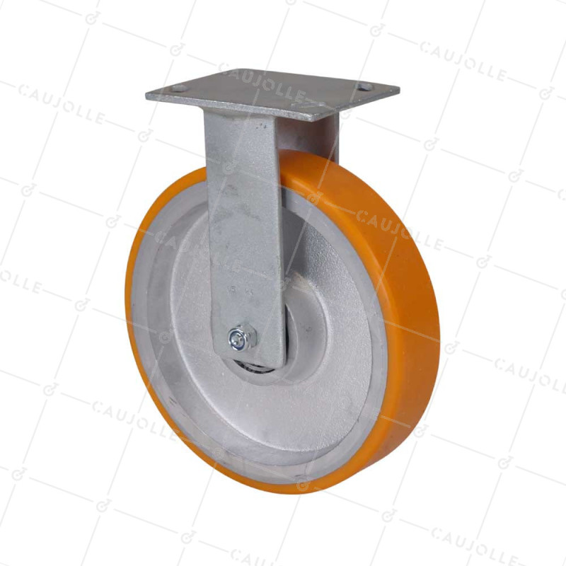 Castor FIXED REINFORCED POLYURETHANE WHEEL CAST IRON DIAMETER 250 MM LOAD 1400KG - S81 250F