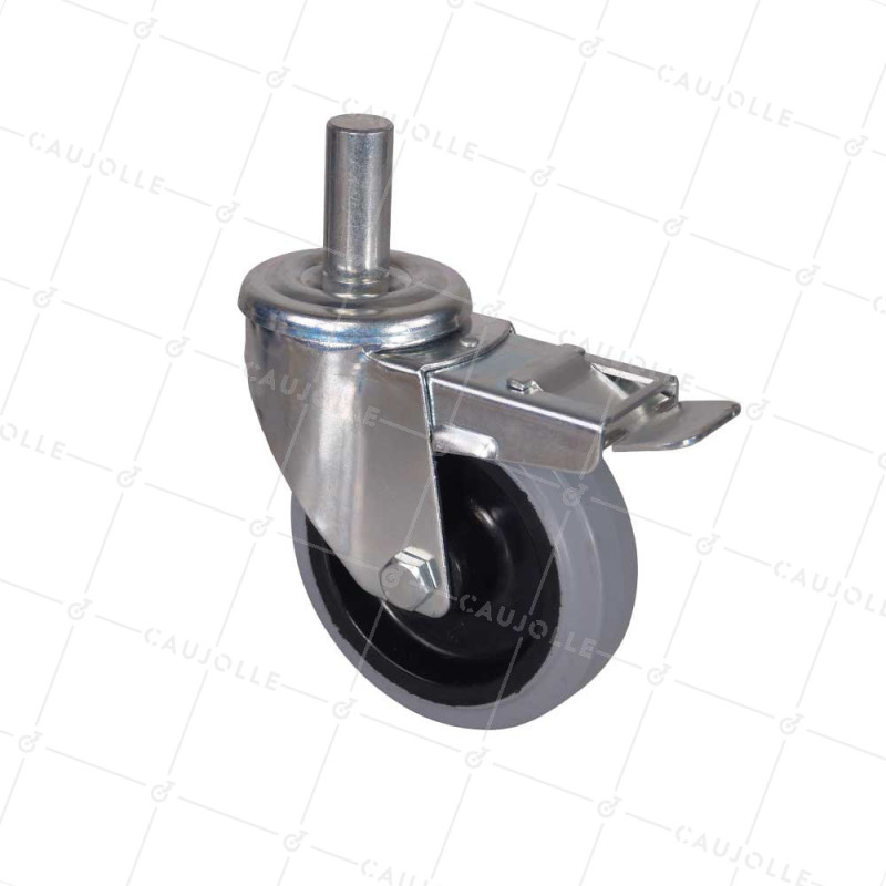 ROULETTE A TIGE LISSE DE 22 MM NON TACHANTE POUR ECHAFAUDAGE TUBULAIRE - S06NS 125GRIS TAF ACIER 22X50