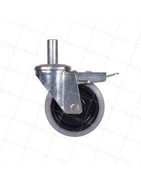 ROULETTE A TIGE LISSE DE 22 MM NON TACHANTE POUR ECHAFAUDAGE TUBULAIRE - S06NS 125GRIS TAF ACIER 22X50