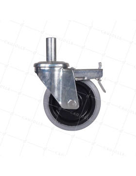 ROULETTE A TIGE LISSE DE 22 MM NON TACHANTE POUR ECHAFAUDAGE TUBULAIRE - S06NS 125GRIS TAF ACIER 22X50