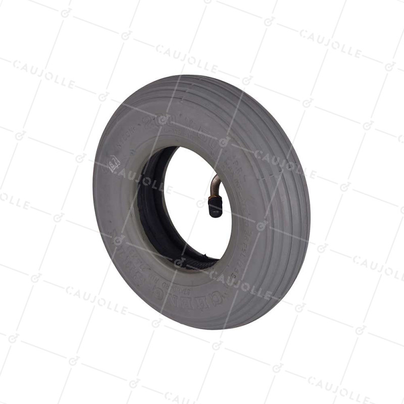 ENSEMBLE ANTI-TRACE PNEU LIGNÉ + CHAMBRE À AIR DIAMÈTRE 200 MM (200 x 50) 2 PLIS VALVE PARALLELLE 7768