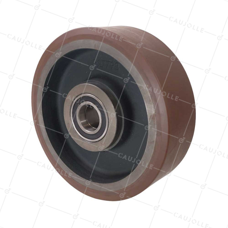 ROUE EN POLYURETHANE HAUTE RESISTANCE A L'EAU DIAMETRE 300 MM CHARGE 2400 KG-SFVK 300X100 LM100 RB45