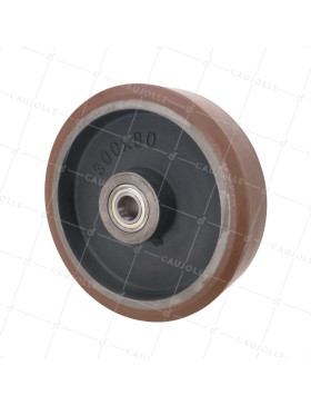 ROUE EN POLYURETHANE POUR HAUTE VITESSE DIAMETRE 300 MM CHARGE 2400 KG - SFVK 300X80 LM86 RB30 • Caujolle