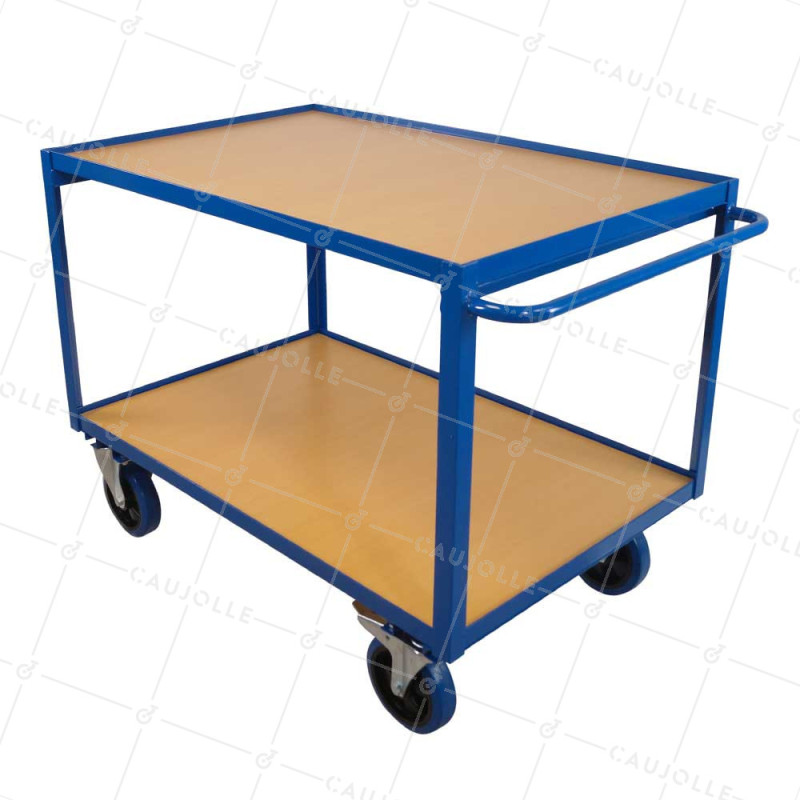 CHARIOT DE MAGASINAGE ROUE ANTI TACHES CHARGE 300 KG PLATEAU 1200X800