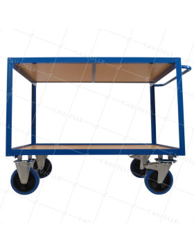 CHARIOT DE MAGASINAGE ROUE ANTI TACHES CHARGE 300 KG PLATEAU 1200X800