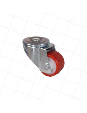 Castor HANDLING WHEEL WITH Bolt hole 12 MM DIAMETER 60 MM LOAD 120 KG NYLON POLYURETHANE - S06NP 60 • Caujolle