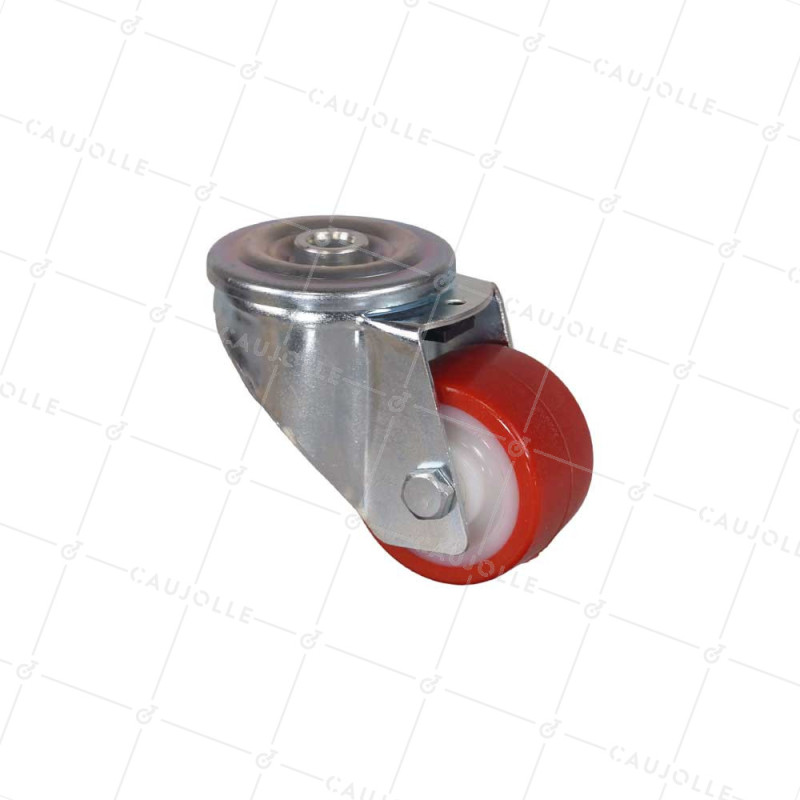 Castor HANDLING WHEEL WITH Bolt hole 12 MM DIAMETER 60 MM LOAD 120 KG NYLON POLYURETHANE-S2NP