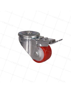 Castor LOW HEIGHT CASTOR 87 MM DIAMETER 60 MM LOAD 120 KG - S06NP60 • Caujolle