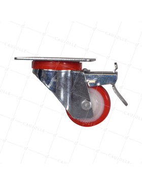 Castor LOW DIAMETER 60 MM HEAVY LOAD 120 KG WITH NYLON POLYURETHANE BRAKE