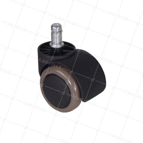 NON-MARKING OFFICE CHAIR CASTER WHEEL, 50 MM DIAMETER, 11 MM SMOOTH STEM, 50 KG LOAD CAPACITY - S49C 50 TL11 • Caujolle
